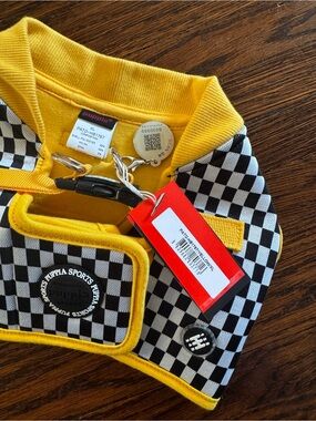 Puppia Sports Yellow & Black Checkered Dog Harness Vest Brand New w/Tags